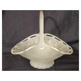Beautiful Open Lace Frosted Glass Basket