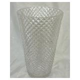 Large Diamomd Pattern Cut Crystal Vase
