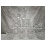2 sets of 4 Crystal Scotch glasses