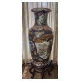 Massive Japanese Imari Style Vase & Stand