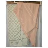 2 Vintage Tablecloth Linens Rectangle & Round