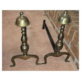 Pair of Metal & Brass Fire Dogs