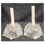 Pair of Shannon crystal candle holders