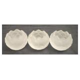 3 frosted glass decorative bowls SMALL