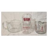 Lot of 4 Anchor Hocking & Pyrex Measuring Cups