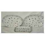3 pcs of Hand Painted Gaby Capp Floral Dishes