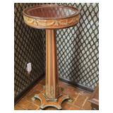 Vintage French Burr Walnut & Brass Accent Table