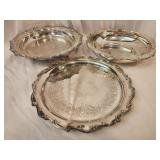 3 silver plated serving dishes