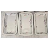 Set of 3 Dansk Tivoli porcelain trays
