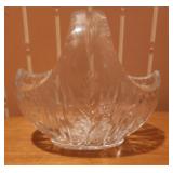 Heavy Etched Crystal Basket