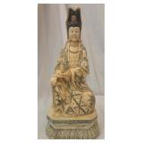 Vintage Resin Chinese Kwan Yin statue Buiddhism