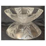Pair of Large Crystal Glass Decorative Bowls