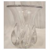 Large marked crystal art vase