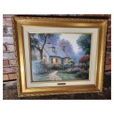 Foxglove cottage on Canvas by Thomas kinkade