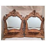 Beautiful Carved Wood Framed Beveled Mirror