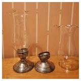 Lot of 2 Weighted Sterling Silver Candleholders
