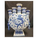 Blue and White Five-Spout Porcelain Tulipiere