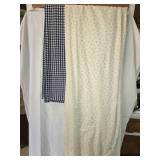 2 Vintage Floral & Checkered Tablecloth Linens