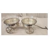 Silver plate and glass condiment cart
