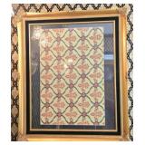 Gold Framed Carpeted Fleur Pattern