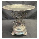 Vintage silver plated pedestal stand