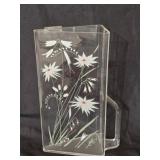 Mid Century Modern Hand Painted Acrylic Pitcher