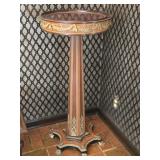 Vintage French Burr Walnut & Brass Accent Table