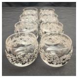8 Vintage roly poly textured whiskey glasses