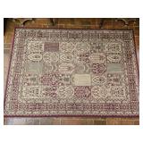Maroon Beige & Sage Green Area Rug