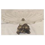 Brass base glass dish