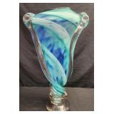 Stunning Large rosetree blue glass vase