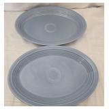 Pair of blue fiesta ware plates