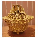 Italian Capodimonte Trinket Basket
