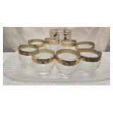 MCM Glass tray with 9 glasses
