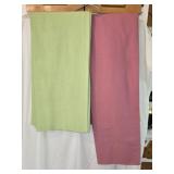 Lot of 2 Pink & Green Vintage Tablecloth Linens