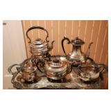 Antique Elkington Silverplate Service w Platter