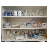 Large estate cabinet lot of glassware and decor