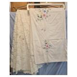 Lot of 2 vintage tablecloths