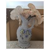 Handmade porcelain blue pitcher