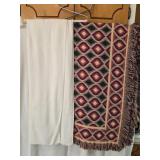 2 Vintage Rectangle Tablecloth & Blanket