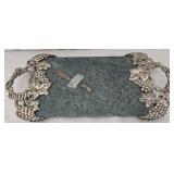 Godinger silver plated handle marble like tray