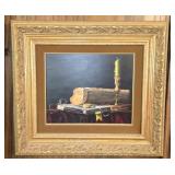 Gold Gilded Framed Painting on Board