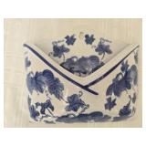 Blue and white wall pocket