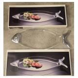 Lot of 3 Catch Of The Day Grainware Serving Tray