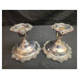 Pair of Sheridan silverplate candle holders