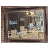 Large Wood Framed Beveled Edge Mirror