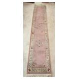 12 ft Antique Pink Floral Runner Rug