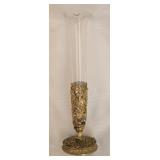 Beautiful Gold Metal Vase with Glass Vase Insert