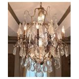 Stunning Large French Gilt Crystal Chandelier