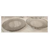 Silver plated scalloped edge 2 plates and 1 bowl
